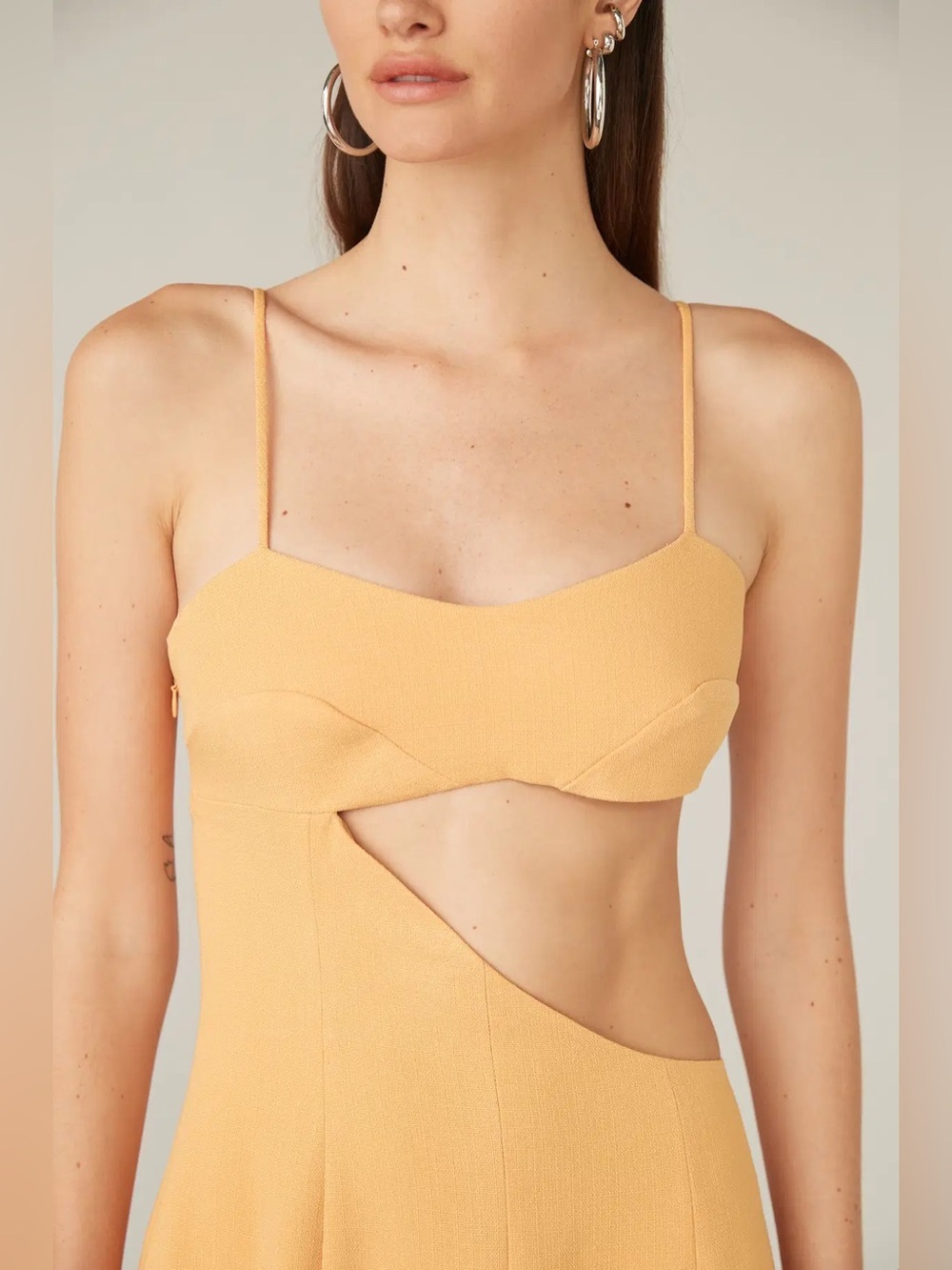 NWT Atoir Laura Dress Side Cut Out Mango Orange Midi Sz 2 - Picture 2 of 12